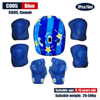 Kids Adjustable Helmet Protective Gear Set Sports Knee Elbow Wrist Pads for Children Boys Girls Bike Skateboard Scooter Roller