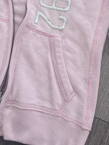 Hoodies Women Clothes 2000s Summer Pink Girly Fix Fox Aesthetic Kawaii Y2k Sweet Zip Up Hoodie Punk Loose Sweatshirt Coat Y2k