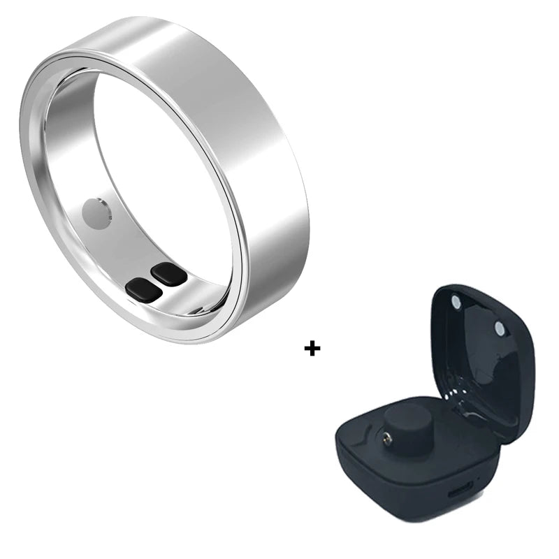 Smart Ring with Notifications and Vibrate, Health Monitoring Stress Monitor, Calls Message Vibration Reminder, Slient Alarm
