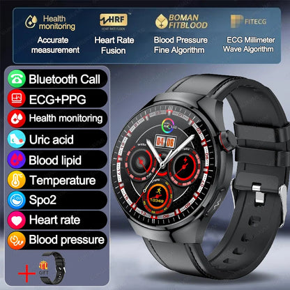 2026 New Non Invasive Health Monitoring Smartwatch Blood Lipids Uric Acid Heart Rate Body Temperature Bluetooth Call Smart Watch