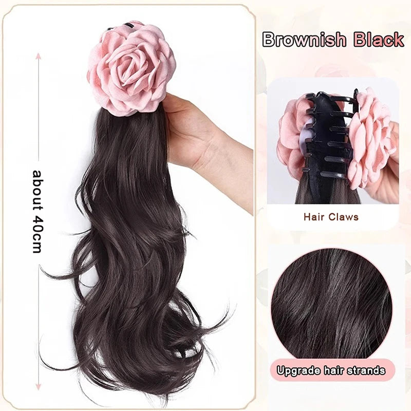Natural Braid Tail Style Faux Hair Extension with Horsetail Wig