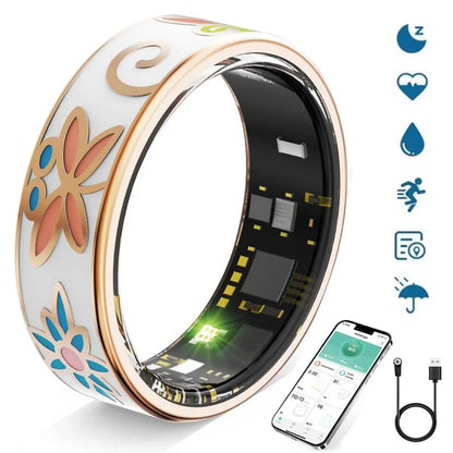 Multifunctional Smart Ring Gesture Control Heart Rate Blood Oxygen Sleep Health Monitoring Sport Modes Waterproof Ring