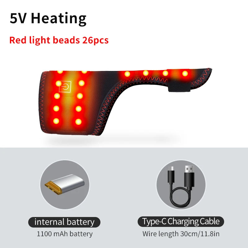 Heating Thumb Wrist Support Brace with Vibration Massager Electric Heated Finger Pad Thumb Stabilizer for Carpal Tunnel Relief