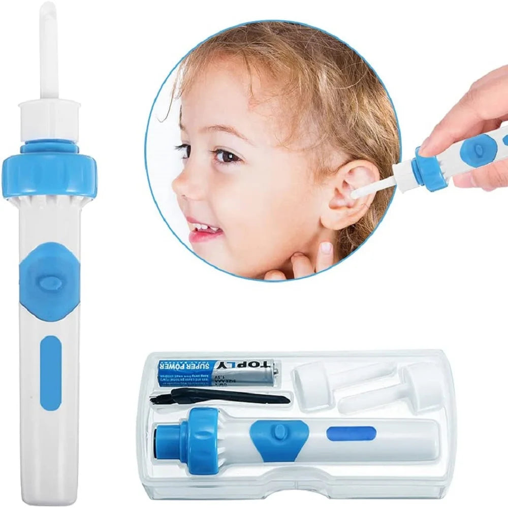 Electric Ear Cordless Safe Vibration Painless Ear Cleaner Silicon Ear Spoon Tool Set Ear Wax Removal Tool for Adults & Children