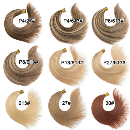 ITIP Hair Extension Human Hair for Women Straight Real Brazilian Human Hair 50 Strands Pre-bonded Highlight ITIP Hair Extensions