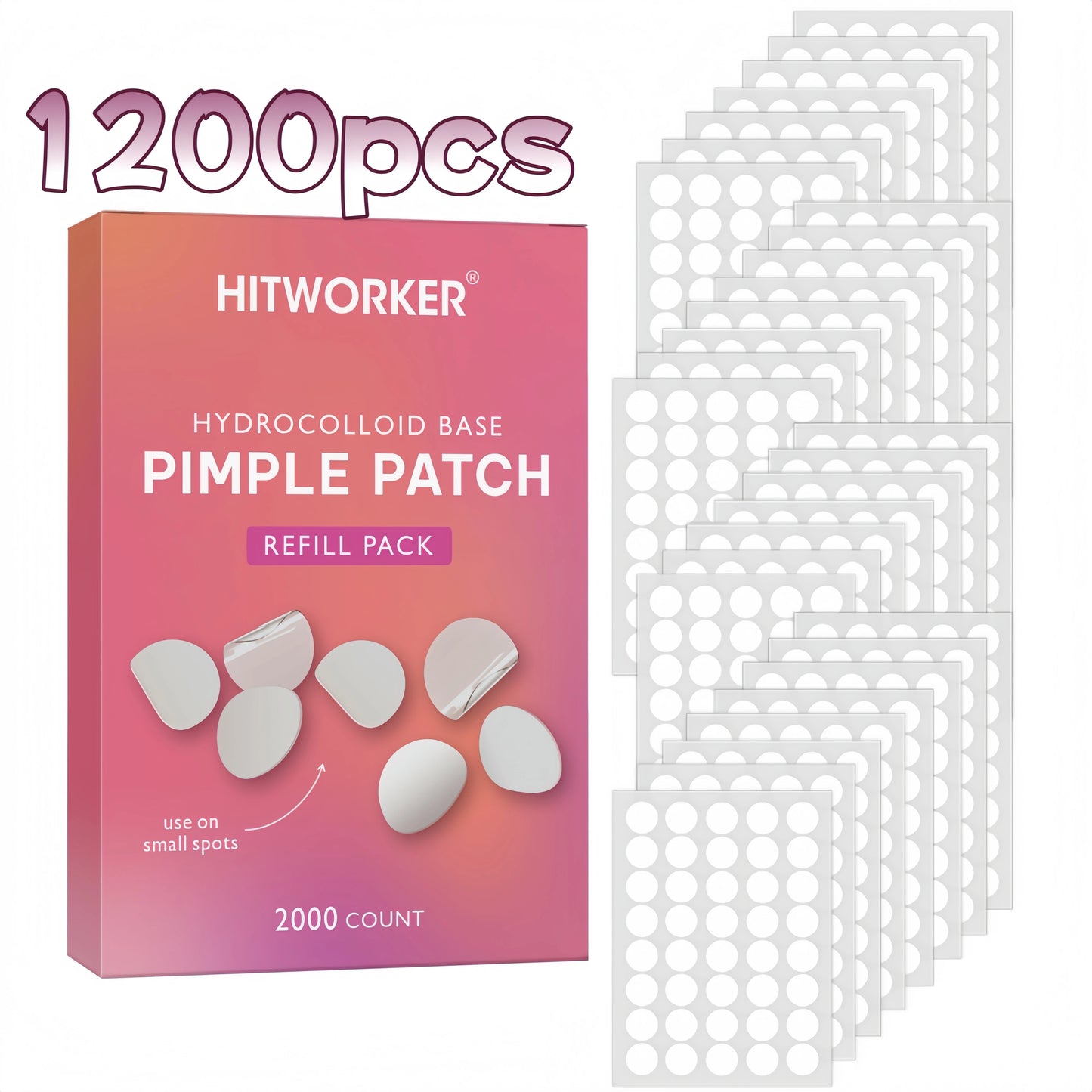 2000/1200 pieces/box of acne patches - non-alcoholic, used to absorb acne secretions, non irritating, essential for acne care