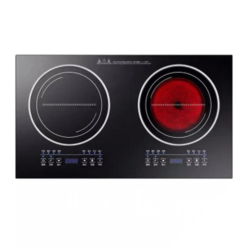 Double-Stove Induction Cooker Household Embedded Panel Cooktop Stove And Ceramic Stove Embedded Dual-Use Independent Control