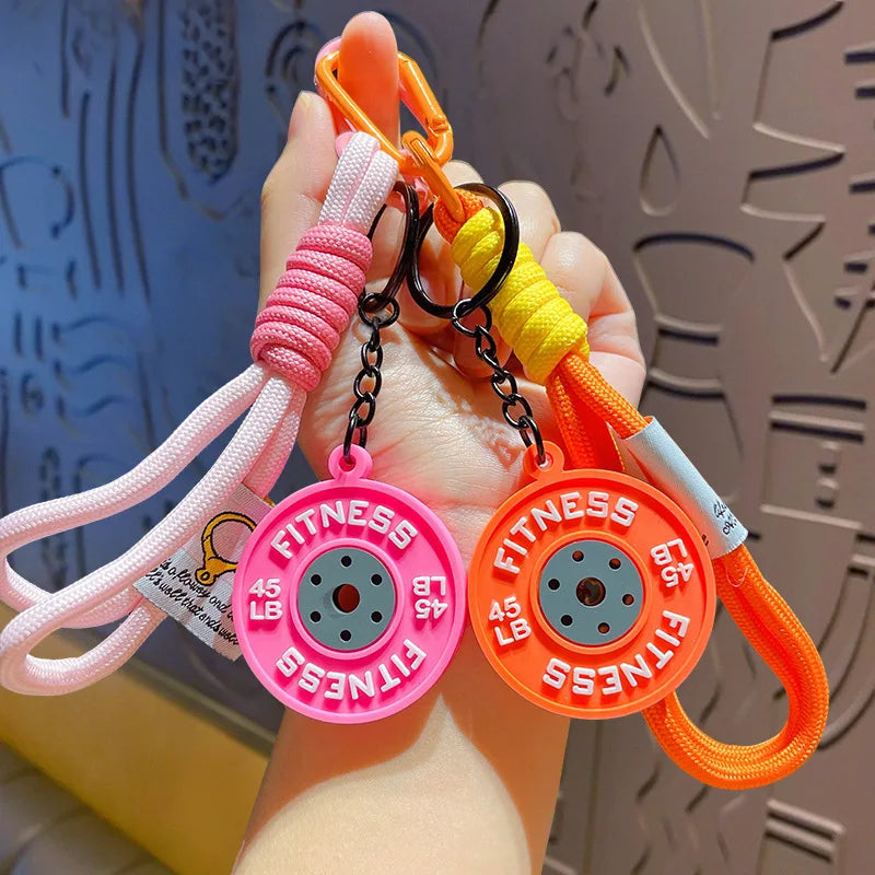 Fitness Keychain Gym Lovers Fitness Enthusiast Gift Barbell Keychain Fitness Bag backpack Charms