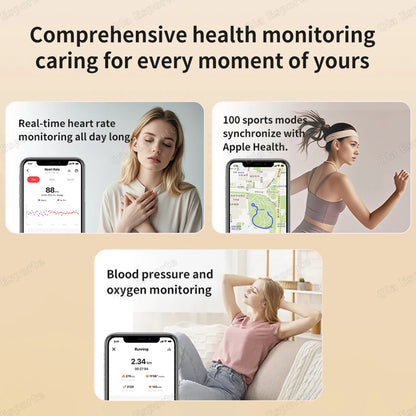 2026 New Smart Ring Men Women with Charging Case Heart Rate Blood Oxygen Health Sleep Monitoring IP68 Waterproof For Android IOS