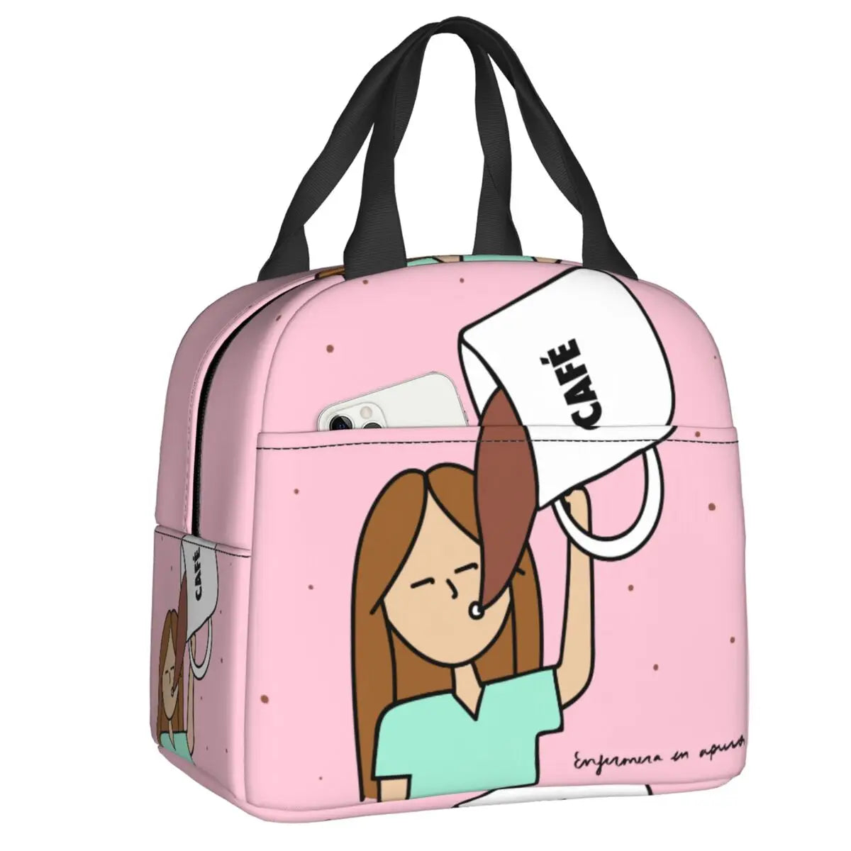 Custom Enfermera En Apuros Doctor Nurse Medical Health Insulated Lunch Bag for Women Portable Cooler Thermal Lunch Box School