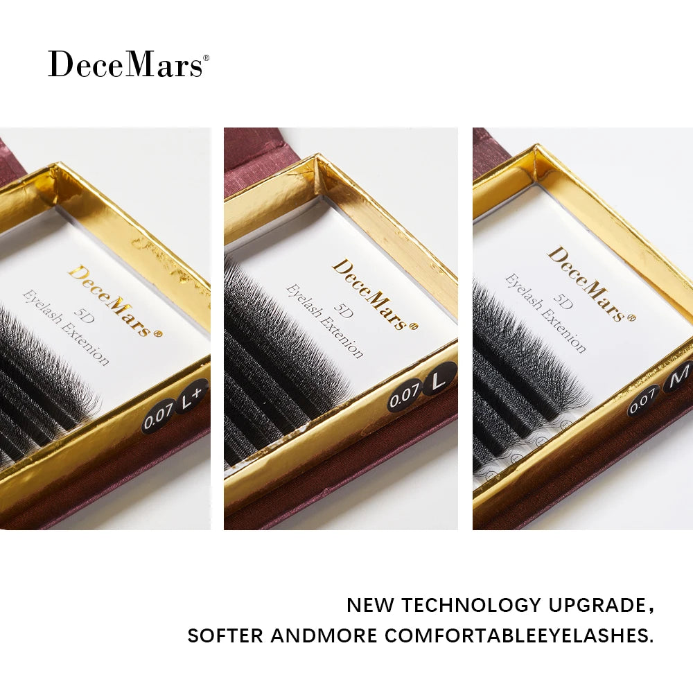 DeceMars L-curl M Curl YY 3D 4D 5D 6D Eyelash Extension 12 Lines for Makeup