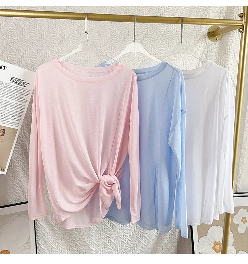 Women's Fitness Sports T-shirt Loose Long Sleeve Breathable Comfort Side-Opening Design Running Fitness Leisure Outdoor Yoga Top