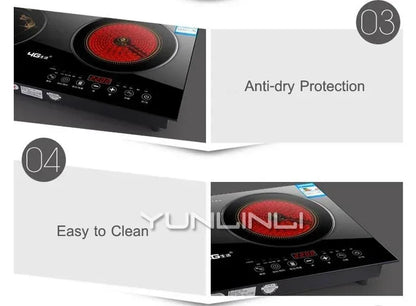 Double-Stove Induction Cooker Household Embedded Panel Cooktop Stove And Ceramic Stove Embedded Dual-Use Independent Control