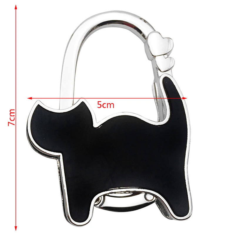Protable Cat Shape Metal Bag Table Edge Hanger Holder Tiny Hooks Folding Bag Purse Hanger Handbag Hook Purse Tote Home Storage