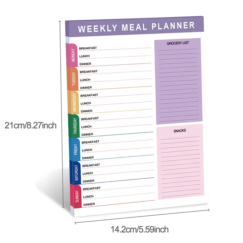 Bview Art A5 English Daily Meal Planner Weekly Recipes Healthy Eating Management Record Sheet Tearable Agenda Book