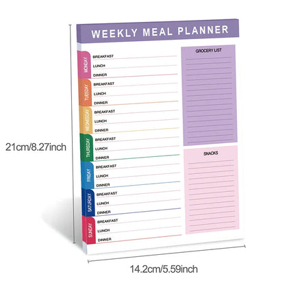 Bview Art A5 English Daily Meal Planner Weekly Recipes Healthy Eating Management Record Sheet Tearable Agenda Book