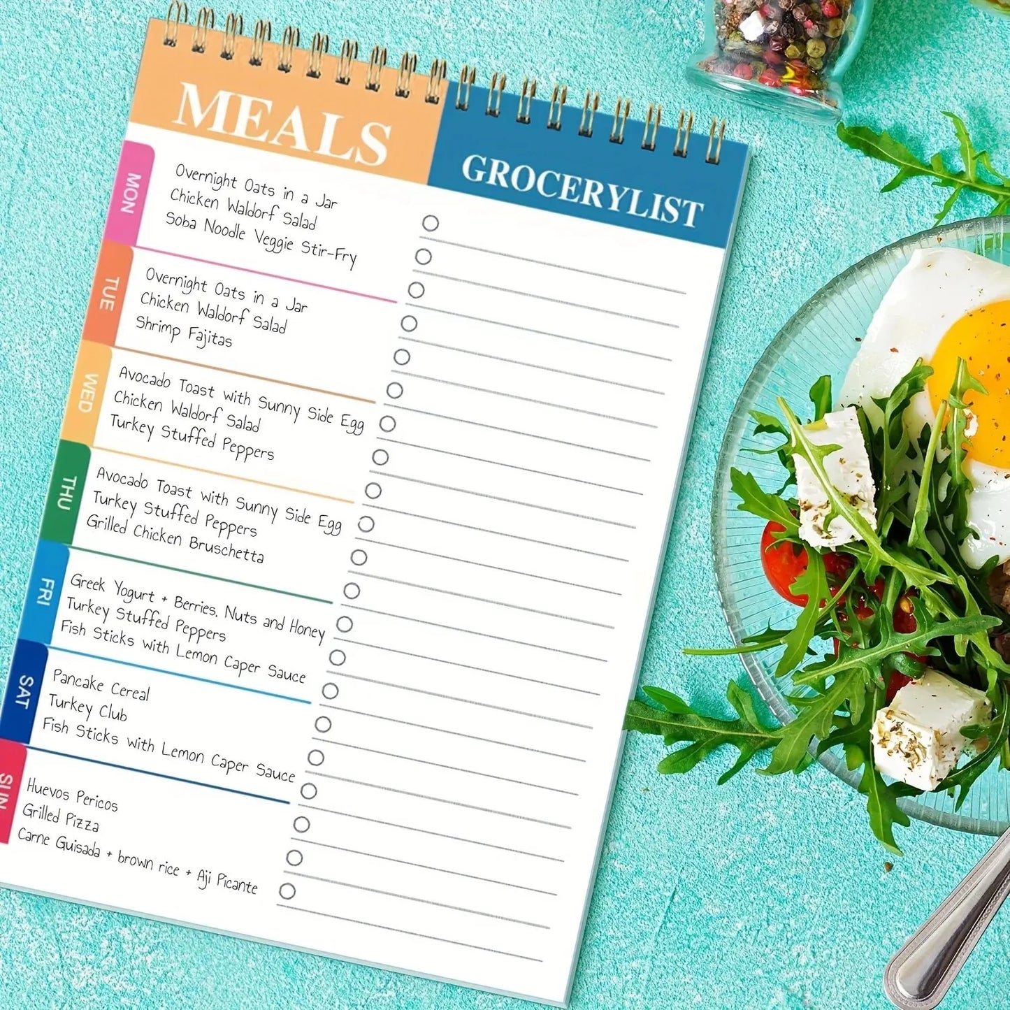 1Pcs Meal Planner Pad 90 Pages Weekly Meal Planner Notepad For Organized Weekly & Daily Planning | Tear-Off Grocery Checklis