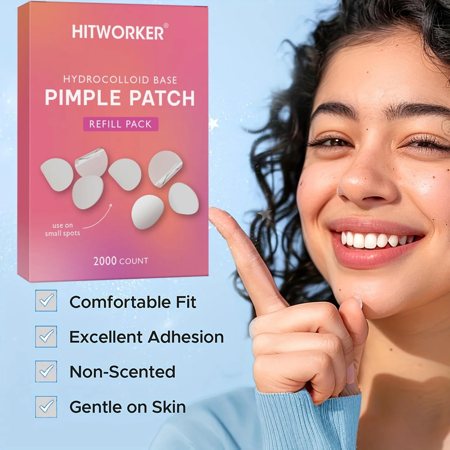 2000/1200 pieces/box of acne patches - non-alcoholic, used to absorb acne secretions, non irritating, essential for acne care