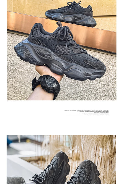 Sports Casual Men Shoes Anti Slip Wear-Resistant Trendy Breathable Outdoor Running Soft Platform Soles Comfort Male Sneakers