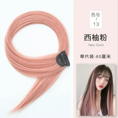 60cm Hair Extension Clip In Hairpiece Long Straight Hanging Ear Wig Clip Synthetic Hair Extensions Accessories Hairpiece Hairpin