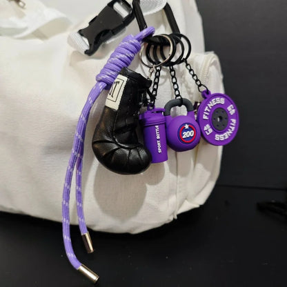 New Fitness Keychain Gym Lovers Fitness Enthusiast Gift Barbell Dumbbell Keychain Fitness Bag backpack Charms