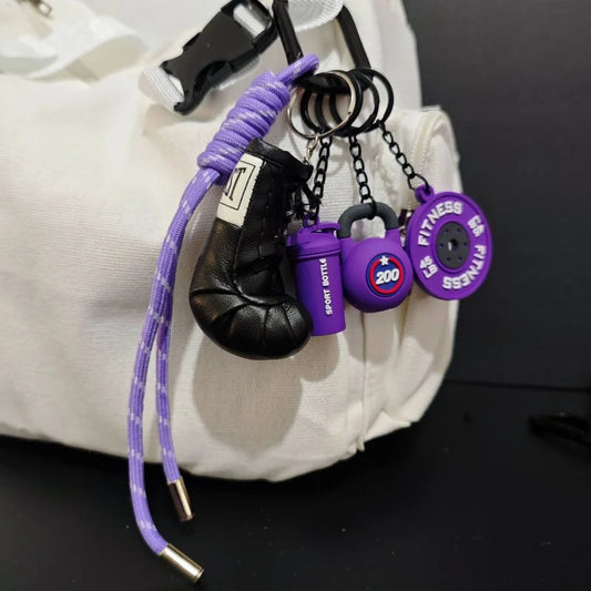 New Fitness Keychain Gym Lovers Fitness Enthusiast Gift Barbell Dumbbell Keychain Fitness Bag backpack Charms