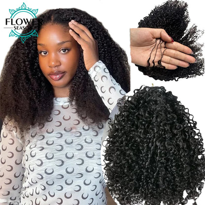 Crochet Human Hair Extensions Multi-Textured Kinky Curly Pre-Separated Crochet Hair Extensions Knotless Micro Twists For Women