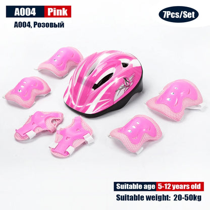 Kids Adjustable Helmet Protective Gear Set Sports Knee Elbow Wrist Pads for Children Boys Girls Bike Skateboard Scooter Roller