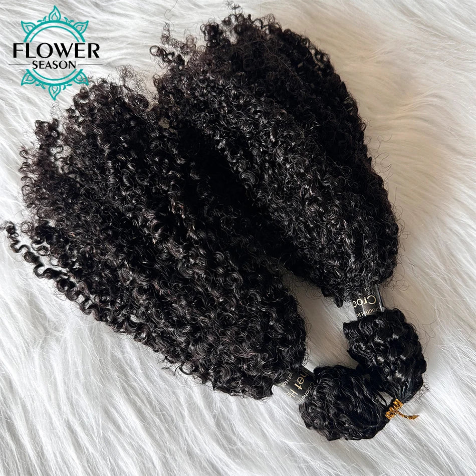 Crochet Human Hair Extensions Multi-Textured Kinky Curly Pre-Separated Crochet Hair Extensions Knotless Micro Twists For Women