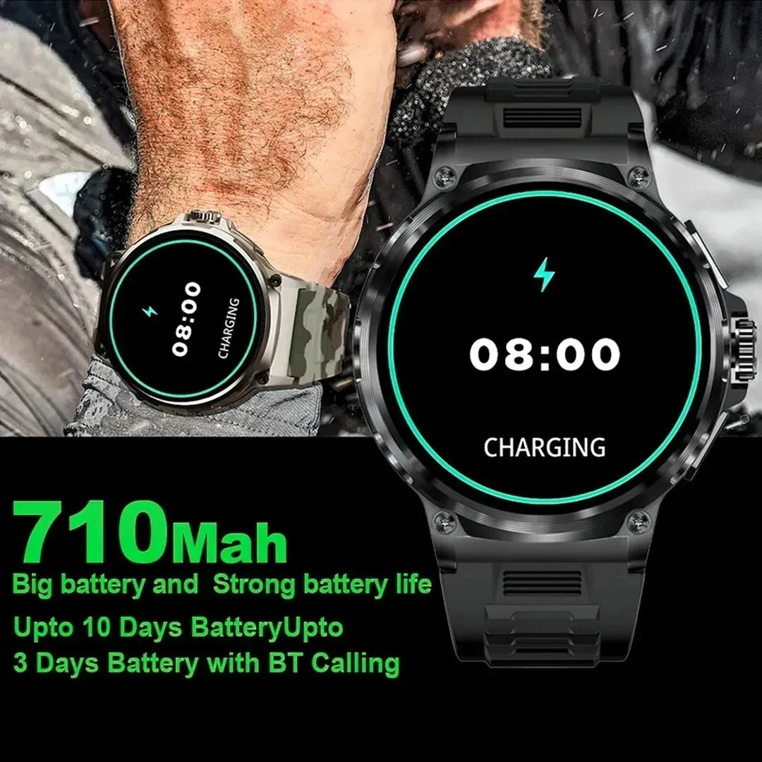 GPS Track health monitoring Men 1.85-Inch HD AMOLED Screen 360*360 Battery Sport Bluetooth Call Smartwatch New Gift