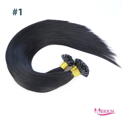 High Quality Straight Flat Tip Hair Extensions  100% Real Human Hair Fusion Hair Extensions  Brown Blonde Color 1g/Strand