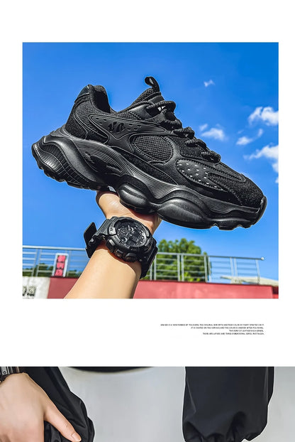 Sports Casual Men Shoes Anti Slip Wear-Resistant Trendy Breathable Outdoor Running Soft Platform Soles Comfort Male Sneakers