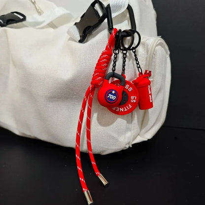 New Fitness Keychain Gym Lovers Fitness Enthusiast Gift Barbell Dumbbell Keychain Fitness Bag backpack Charms