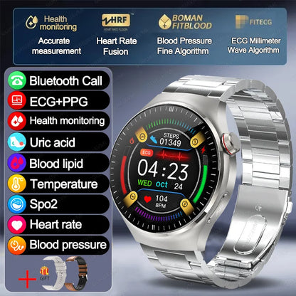 2026 New Non Invasive Health Monitoring Smartwatch Blood Lipids Uric Acid Heart Rate Body Temperature Bluetooth Call Smart Watch