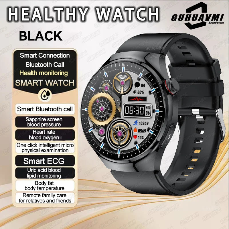 2025 Fashion New Men Dody Health Monitoring Smart Watch Blood Pressure Blood Lipid Uric Acid ECG+PPG NFC HD Bluetooth Call Watch