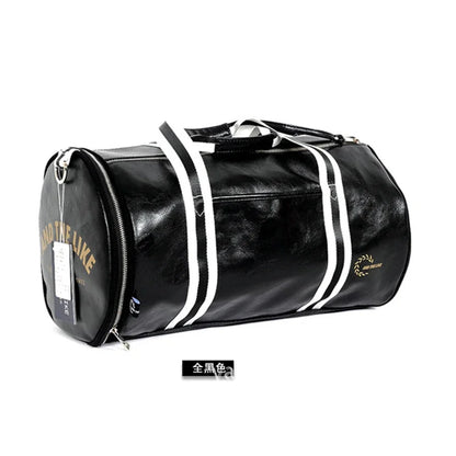 Gym Bag Men and Women Shoulder Bag Messenger Portable Training Basketball Bag Cylinder Travel Bags Sports Leather Handbag Tennis