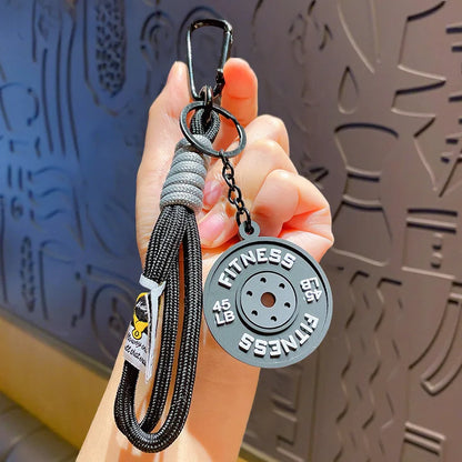Fitness Keychain Gym Lovers Fitness Enthusiast Gift Barbell Keychain Fitness Bag backpack Charms