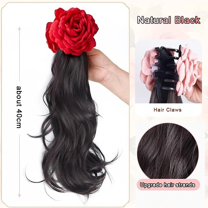 Natural Braid Tail Style Faux Hair Extension with Horsetail Wig