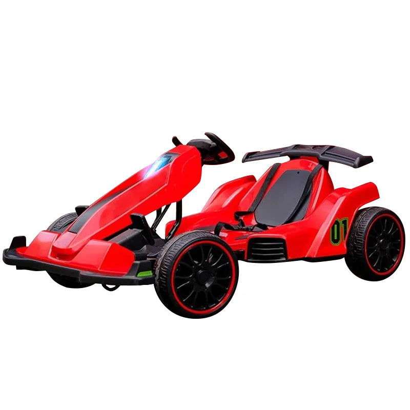 Kids Electric Drift Go-Kart,4-Wheel Battery Powered Ride-on Toy,Durable Plastic Racing Car,Outdoor Play Vehicle for Children
