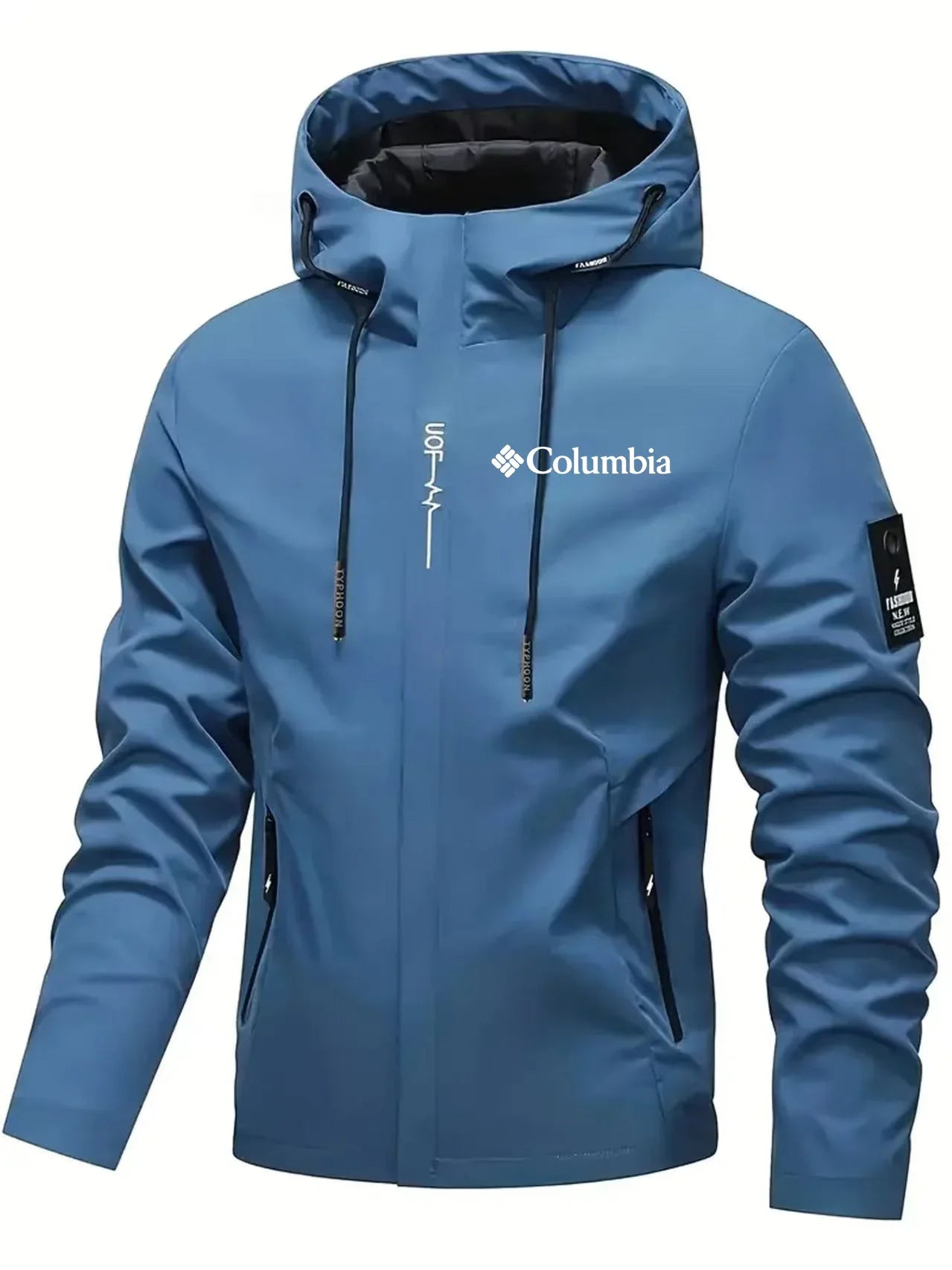 Men's windproof running jacket, lightweight and breathable hooded sports jacket, gym fitness, jogging, hiking training, outdoor
