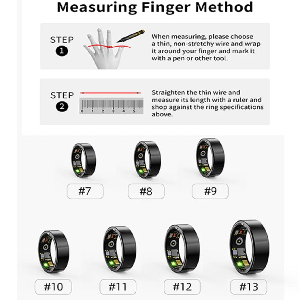 Health Smart Ring Couple Men Women Care For Family Sports Fitness 24H Heart Rate Blood Oxygen Sleep Monitoring IP68 Waterproof
