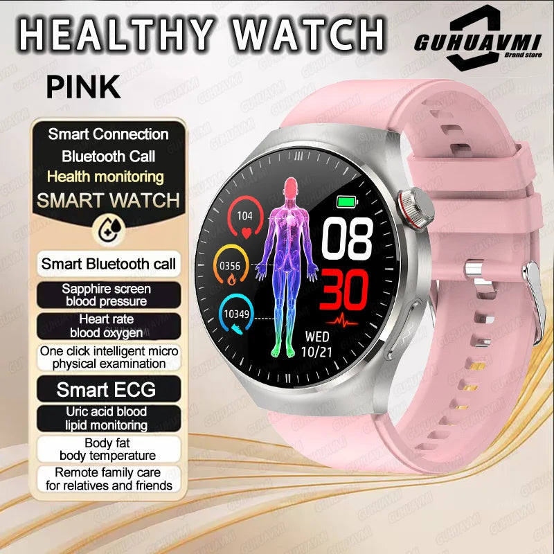 2025 Fashion New Men Dody Health Monitoring Smart Watch Blood Pressure Blood Lipid Uric Acid ECG+PPG NFC HD Bluetooth Call Watch