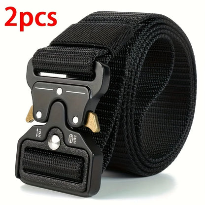 Tactical Belt for Men Quick-Release Buckle Heavy-Duty Nylon Webbing for Outdoor Hunting Survival Gear