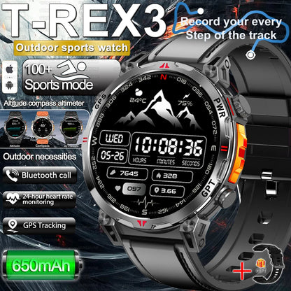 2025 New Military Dual-Band GPS SmartWatch Compass 10ATM Waterproof Tactics Compass Altimeter 100+Sport BT call Smart Watch Men - Fitmora™