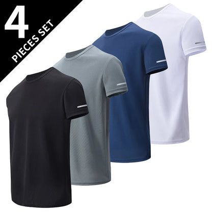 4/1/2 Pack Men's Gradient Quick-drying Sportswear Teenagers Leisure Joker Short-sleeved Multi-size Mixed-color Running Fitness T