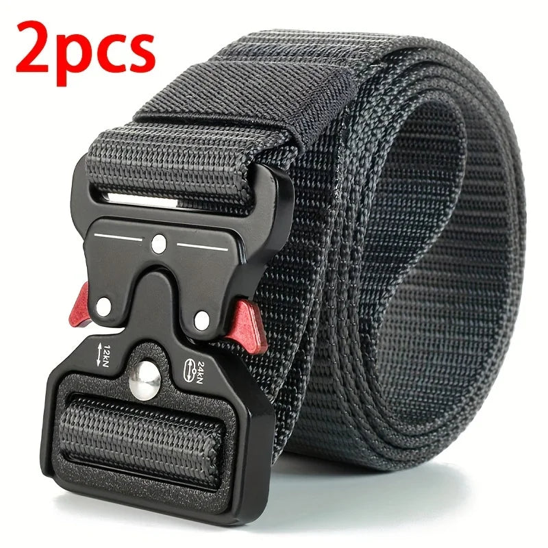Tactical Belt for Men Quick-Release Buckle Heavy-Duty Nylon Webbing for Outdoor Hunting Survival Gear