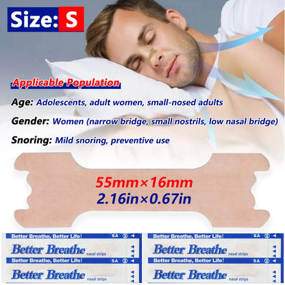 20/50/100pcs Breathing Nasal Strips Right Way Stop Snoring Anti Snoring Strips Easier Better Breathe Health Care Sleeping Well