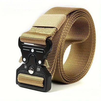 Tactical Belt for Men Quick-Release Buckle Heavy-Duty Nylon Webbing for Outdoor Hunting Survival Gear