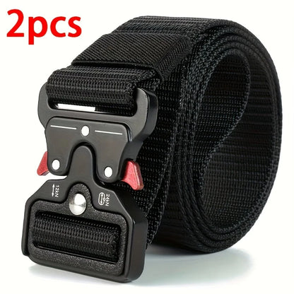 Tactical Belt for Men Quick-Release Buckle Heavy-Duty Nylon Webbing for Outdoor Hunting Survival Gear