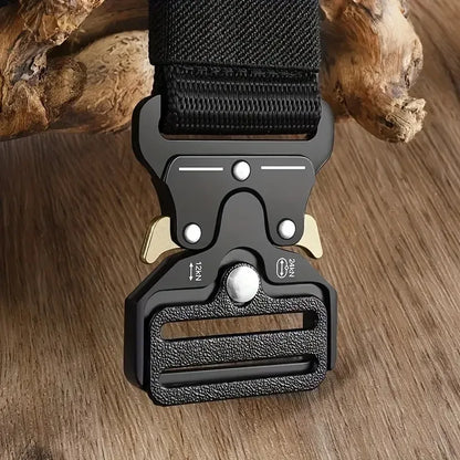 Tactical Belt for Men Quick-Release Buckle Heavy-Duty Nylon Webbing for Outdoor Hunting Survival Gear